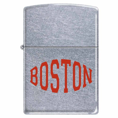 Zippo Lighter: Boston Red Font Street Chrome | AD205