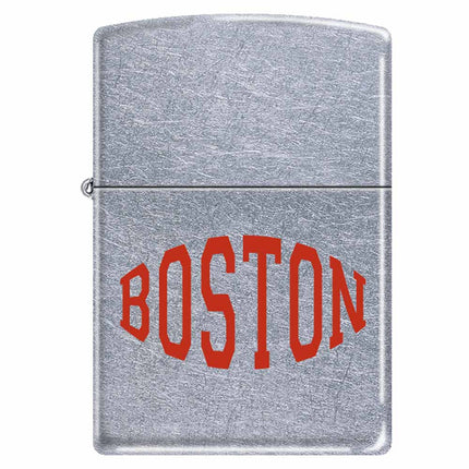 Zippo Lighter: Boston Red Font Street Chrome | AD205