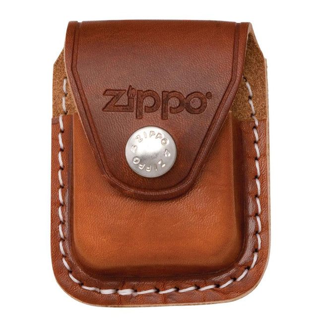Zippo Brown Leather Lighter Pouch with Clip | LPCB
