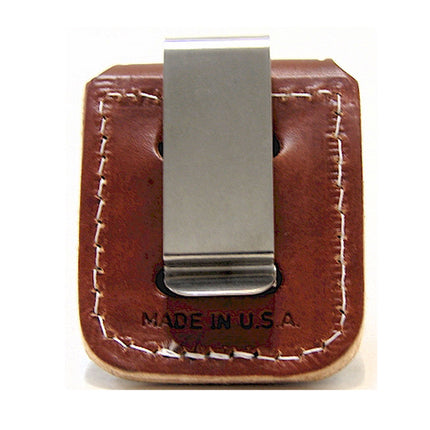 Zippo Brown Leather Lighter Pouch with Clip | LPCB
