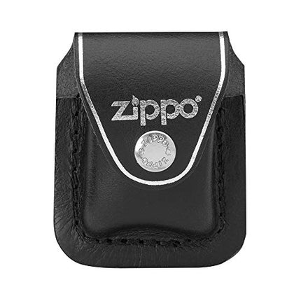 Zippo Black Leather Lighter Pouch with Clip | LPCBK