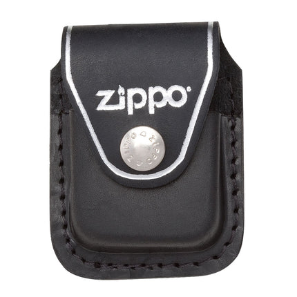 Zippo Black Leather Lighter Pouch with Clip | LPCBK
