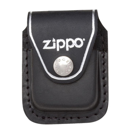 Zippo Black Leather Lighter Pouch with Clip | LPCBK