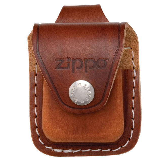 Zippo Brown Leather Lighter Pouch with Loop | LPLB