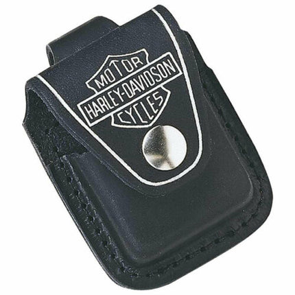 Zippo Harley-Davidson® Logo Black Leather Lighter Pouch | HDPBK