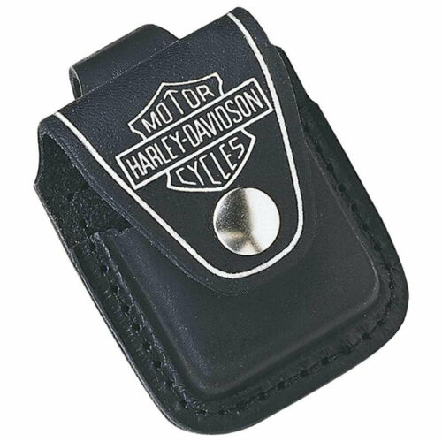 Zippo Harley-Davidson® Logo Black Leather Lighter Pouch | HDPBK