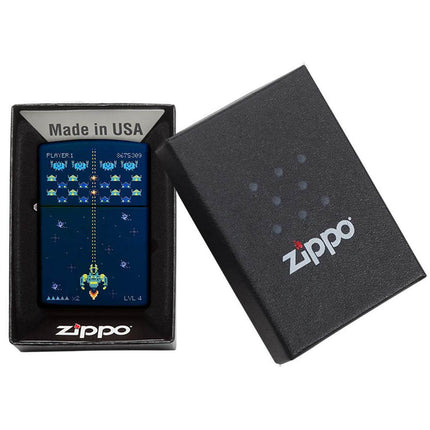 Zippo Lighter: Pixel Game Design Navy Matte Finish | 49114