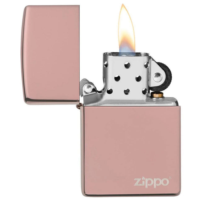 Zippo Lighter: Classic High Polish Rose Gold with Zippo Logo | 49190ZL