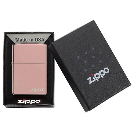 Zippo Lighter: Classic High Polish Rose Gold with Zippo Logo | 49190ZL